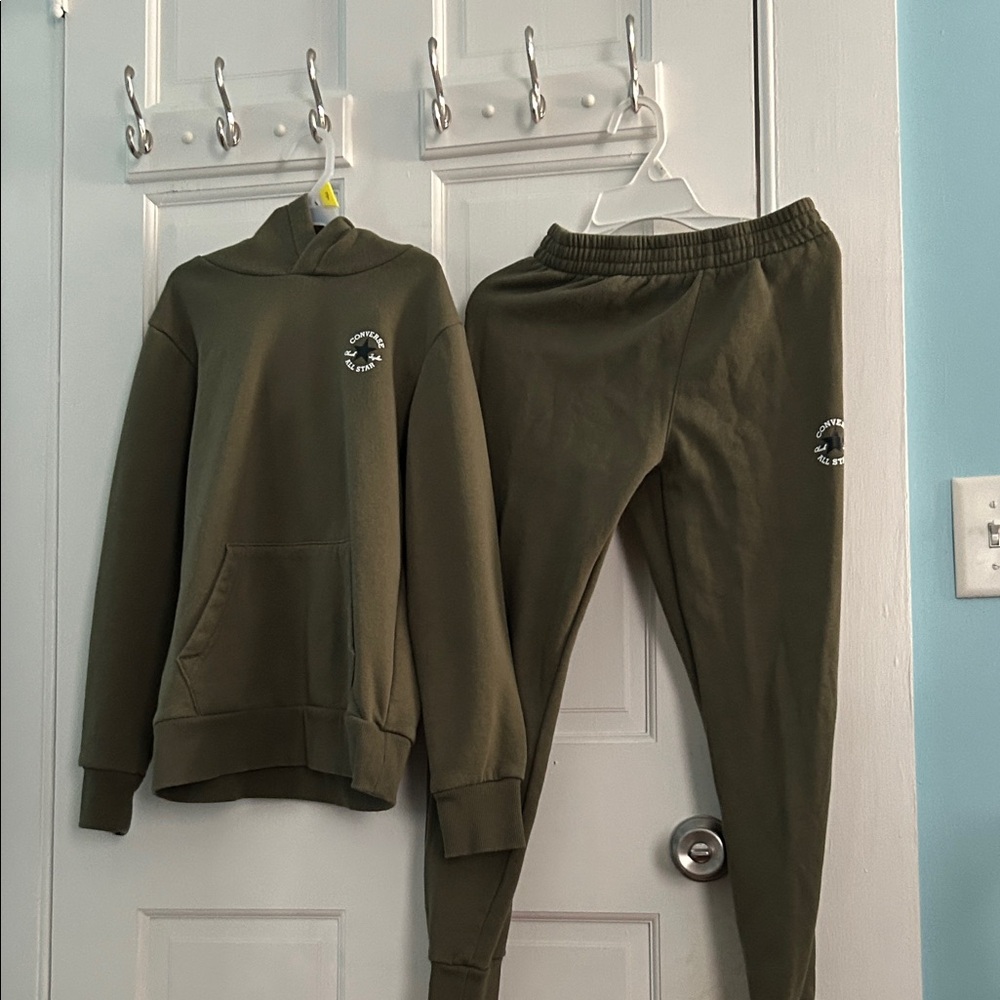 Converse Kids Olive Green Hoodie and Joggers Set